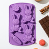 Форма для льда и шоколада силиконовая, Пасхальный кролик 21 x 13 x 2 см