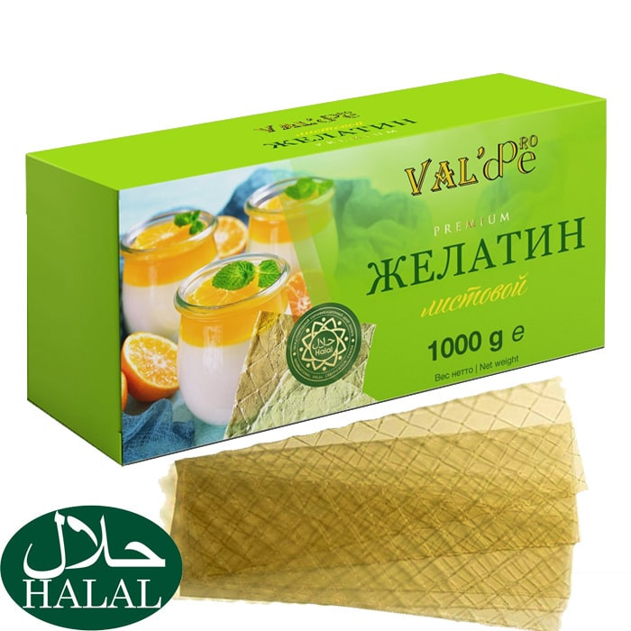 Желатин листовой говяжий ХАЛЯЛЬ GOLD Val'de 180+bloom 250 гр (50 листов) Пищевой 180+блум Желатин листовой говяжий ХАЛЯЛЬ GOLD Val'de 180+bloom 250 гр (50 листов) Пищевой 180+блум
