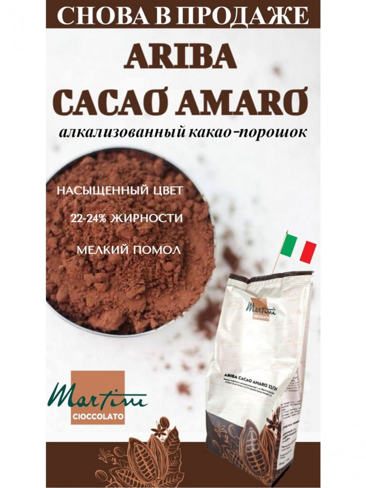 Какао порошок алкализированный, Master Martini (100 гр)