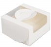 Упаковка для бенто-торта с окном Белая, 140*140*80 мм