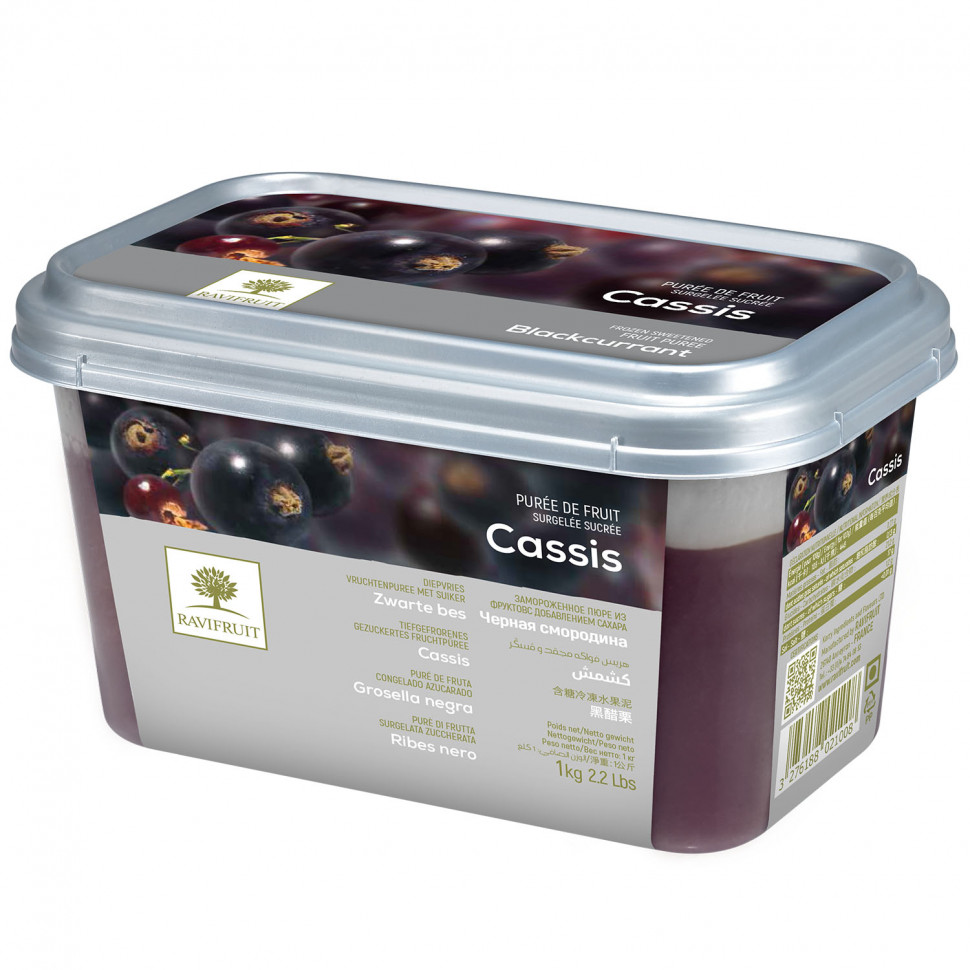 Пюре замороженное, RAVIFRUIT, черная смородина 10% сахара 1 кг Пюре замороженное, RAVIFRUIT, черная смородина 10% сахара 1 кг